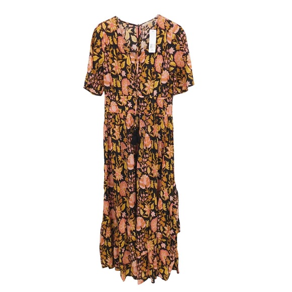 NWT Soft Surroundings Marissa Dress Size 10 Multi Floral Maxi Short Sleeve‎ - Picture 2 of 6